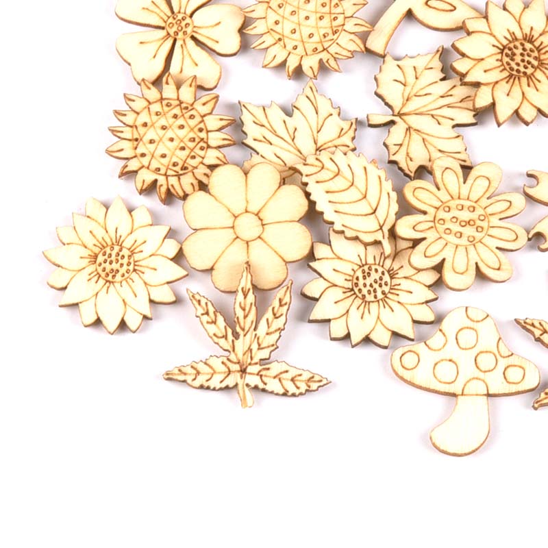 30Pcs 25-30mm Wood DIY Accesso - Embellish Craft recension och pris