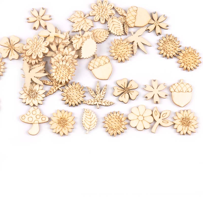 30Pcs 25-30mm Wood DIY Accesso - Embellish Craft recension och pris