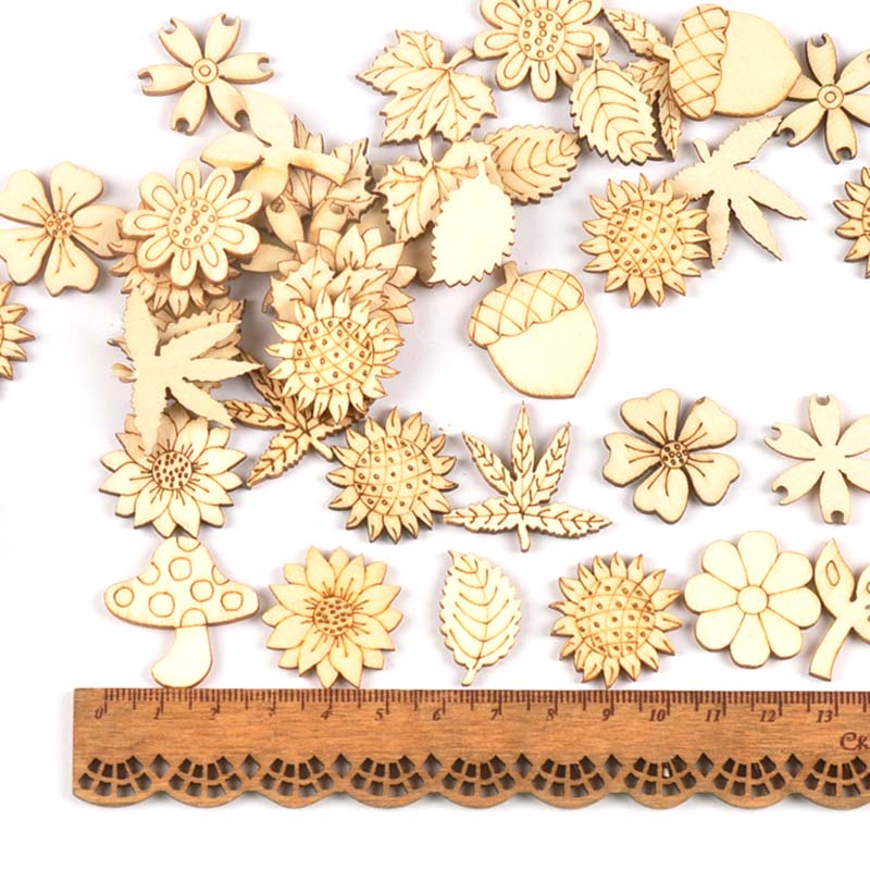 30Pcs 25-30mm Wood DIY Accesso - Embellish Craft recension och pris