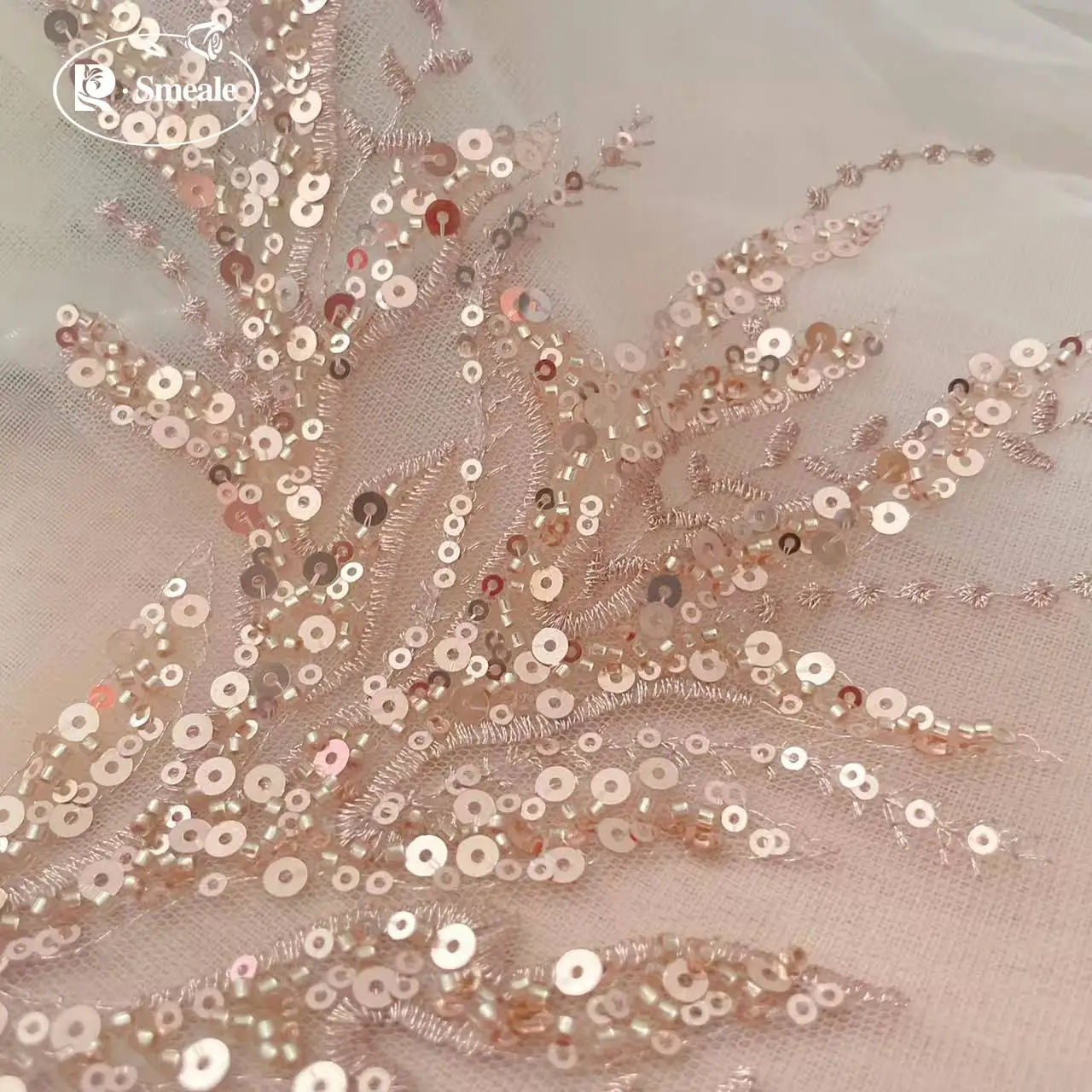5Pair-2Pair.Rose Gold Sequin T - Applique Patch Flower recension och pris