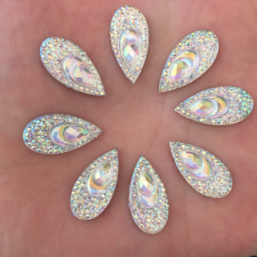 40PCS Resin 10*20mm Teardrop P - Embellishment Glue Craft recension och pris