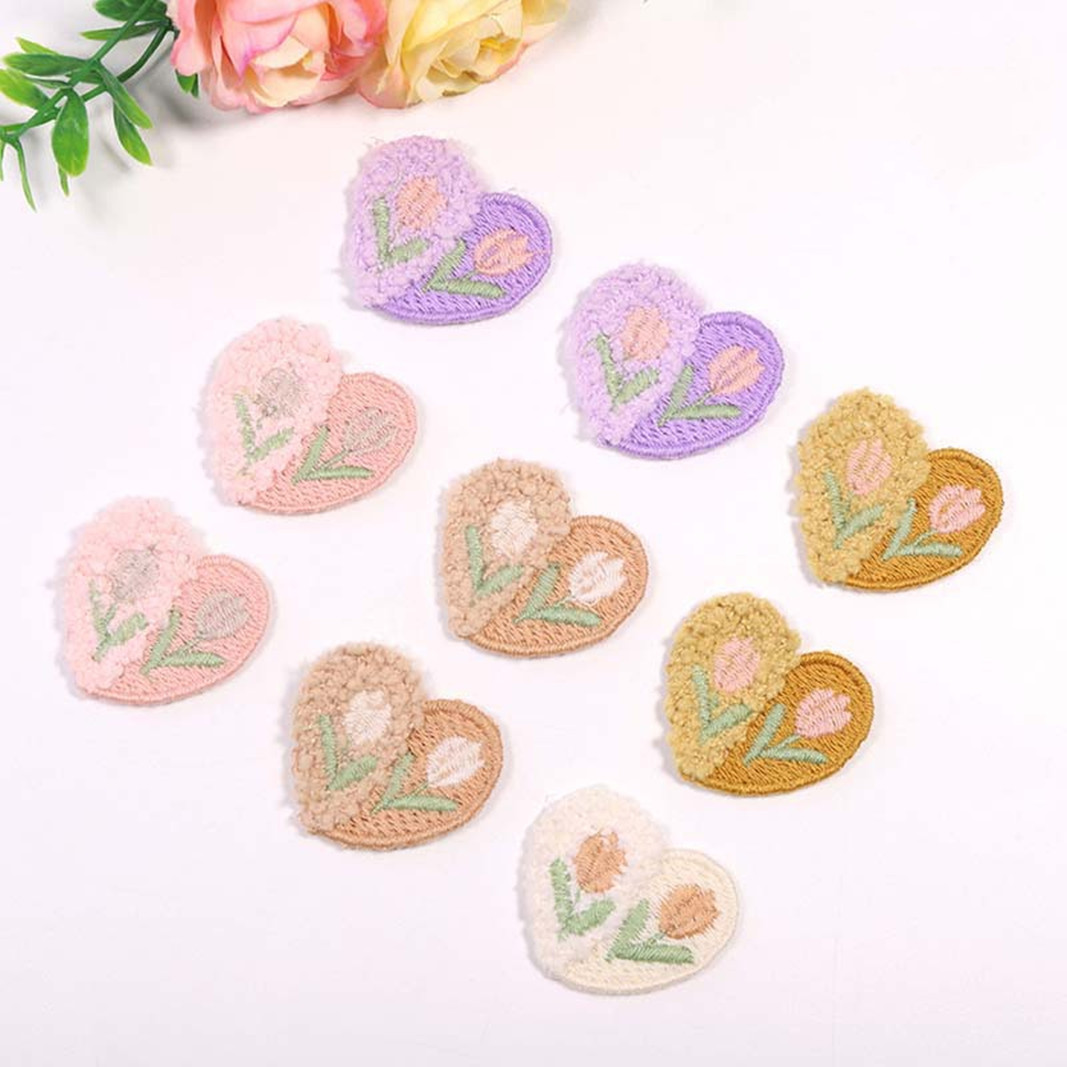 10PCS Wool Plush Love Flower A - Applique Patch Flower recension och pris