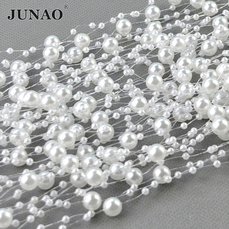 JUNAO 20 Meter 3+8mm White Rou - Pearl Trim Chain recension och pris